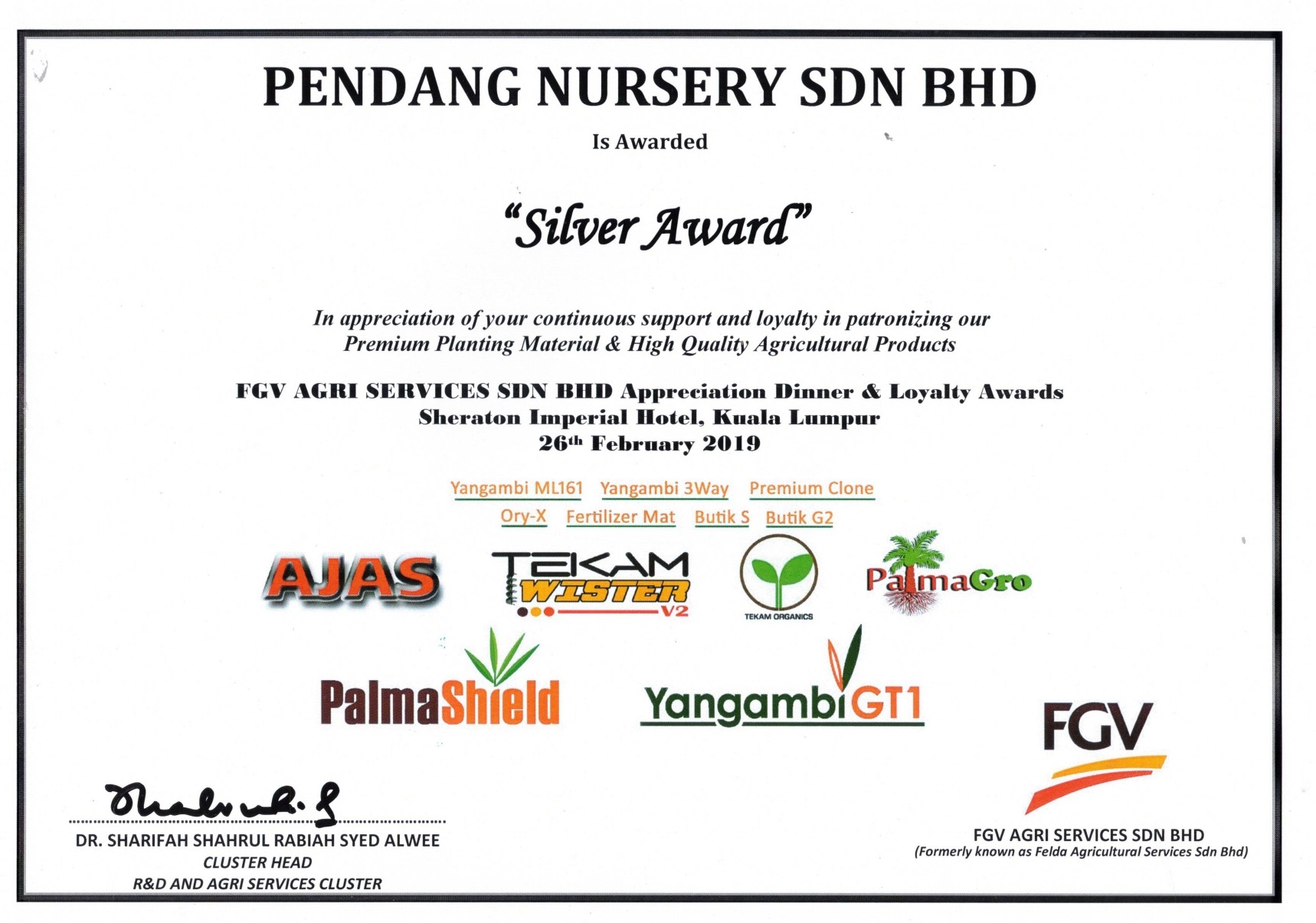 Other certificate